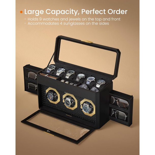 Displayske til 9 ure - urkasse til armbndsure - sort