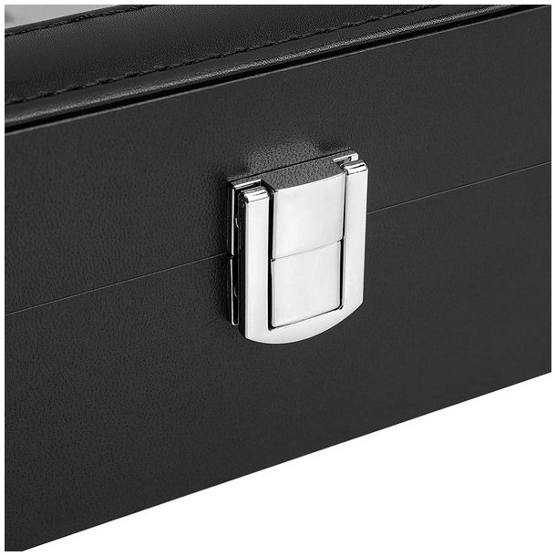 Urboks i kunstl�der - display�ske til 12 ure - sort urkasse