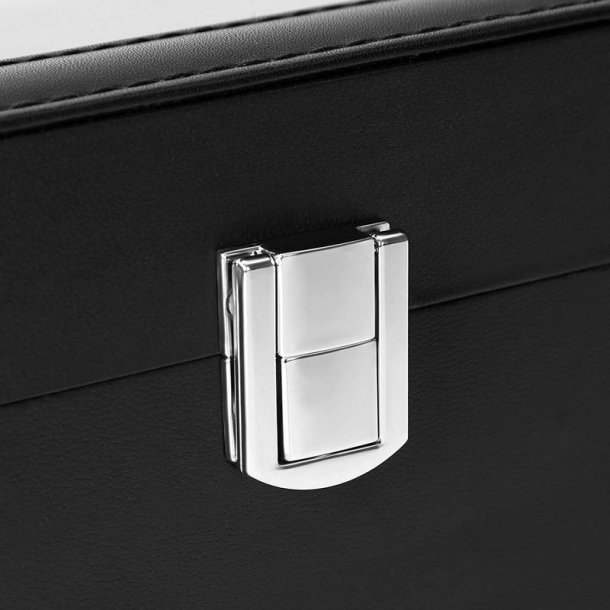 Urboks i kunstl�der - display�ske til 6 ure - sort urkasse
