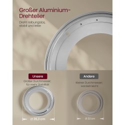 Reol - 360&deg; roterbar bogreol - hvid gulvreol - 43 x 43 x 158