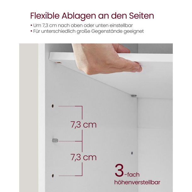 Skob�nk - siddeb�nk med skohylder - entreb�nk med skorum - hvid