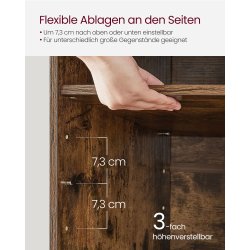 Skob�nk - siddeb�nk med skohylder - entreb�nk med skorum - rustik brun