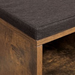 Skob�nk - entreb�nk til sko - siddeb�nk med hynde - rustik brun