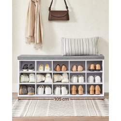 Skob�nk - siddeb�nk med skohylder - entreb�nk med skorum - hvid