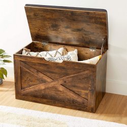 Siddeb�nk med opbevaringsrum - opbevaringsb�nk - rustik brun