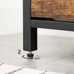 Skob�nk med skoskab til sko - polstret siddeb�nk - rustik brun