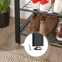 Garderobestativ med knager�kker og b�jlestang - gr� beige