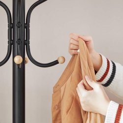 Stumtjener i sort metal - frakke stativ - 182 x 44 x 44