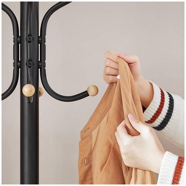 Stumtjener i sort metal - frakke stativ - 182 x 44 x 44