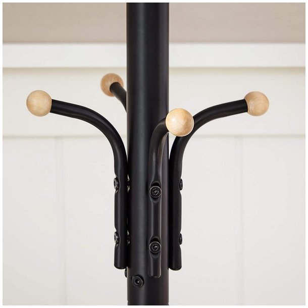 Stumtjener i sort metal - frakke stativ - 182 x 44 x 44