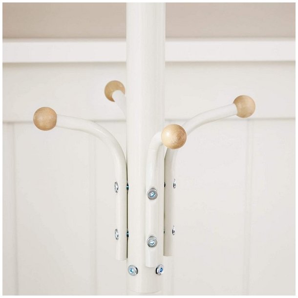 Stumtjener i hvid metal - frakke stativ - 182 x 44 x 44