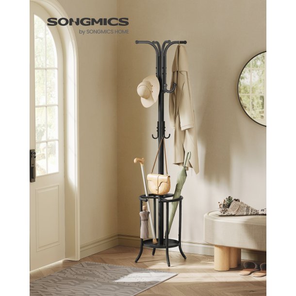 Stumtjener - frakke stativ i metal - sort 40 x 40 x 175 cm