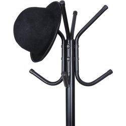 Stumtjener i sort metal - frakke stativ til entre - H 176