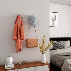 Knagerkke - hvid vghngt knagerkke i tr med 4 tredobbelt knager