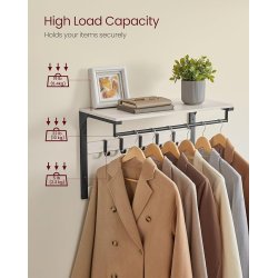 Knager�kke med b�jlestang og hattehylde 65x30 cm - hvid