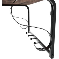 Knager�kke med hattehylde og b�jlestang 60x30 cm - rustik brun