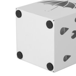 Paraplystativ med kroge og drypbakke - hvid paraplyholder