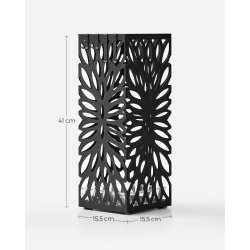 Paraplyholder med kroge og drypbakke - sort paraplystativ