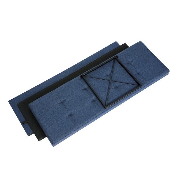 B�nk med kiste - siddeb�nk med opbevaring 110 x 38 x 38 - marinebl�