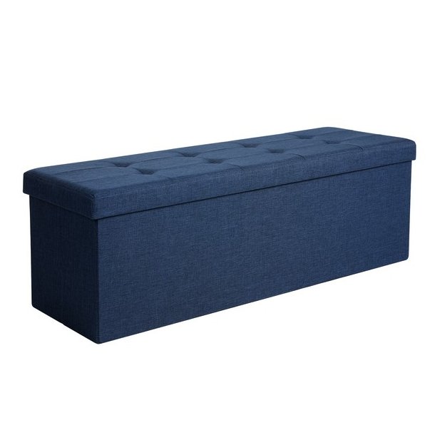 B�nk med kiste - siddeb�nk med opbevaring 110 x 38 x 38 - marinebl�