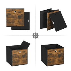 Opbevaringskasser til rumdeler - 6 stofkurve - rustik brun