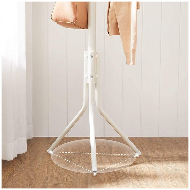 Stumtjener i hvid metal - frakke stativ - 182 x 44 x 44
