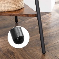 Stumtjener - frakke stativ i sort metal med 2 rustik brune hylder