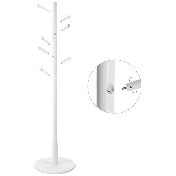 Stumtjener i hvid tr� - frakke stativ til entre - 38x38x175