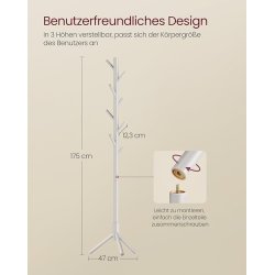Stumtjener i tr� - frakke stativ til entre - beige 47x47x175