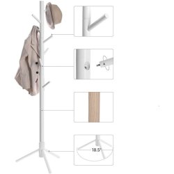 Stumtjener i hvid tr� - frakke stativ til entre - 47x47x175