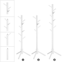 Stumtjener i hvid tr� - frakke stativ til entre - 47x47x175