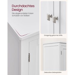 Badevrelsesskab med 2 skabe - opbevaringsskab hvid 110x60x30