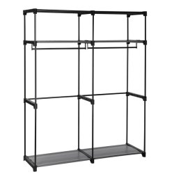 Kl�deskab med stofsider - sort garderobeskab og t�jskab - 174 cm