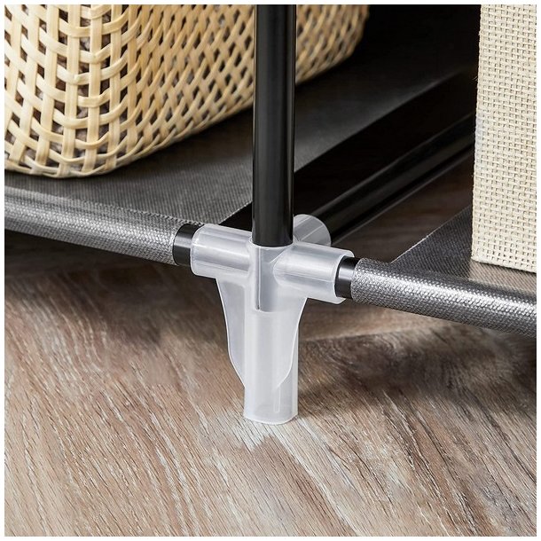 Kl�deskab med stofsider - sort garderobeskab og t�jskab - 175 cm