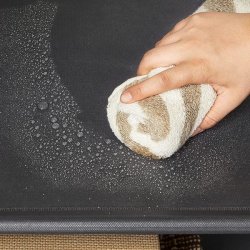 Kl�deskab med stofsider - sort garderobeskab og t�jskab - 175 cm