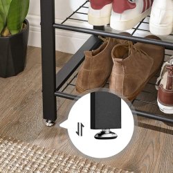 Garderobestativ med knagerkker og 2 skohylder - beige/gr