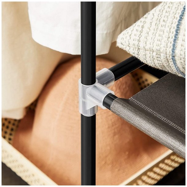 Kl�deskab med stofsider - sort garderobeskab og t�jskab - 175 cm