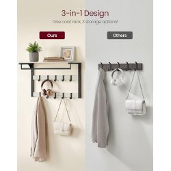 Knager�kke med b�jlestang og hattehylde 65x30 cm - hvid