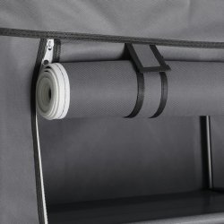 Kl�deskab med stofsider - gr� garderobeskab og t�jskab - 174 cm