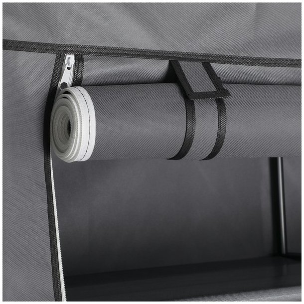 Kl�deskab med stofsider - gr� garderobeskab og t�jskab - 174 cm