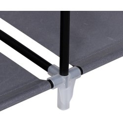 Kl�deskab med stofsider - gr� garderobeskab og t�jskab - 175 cm