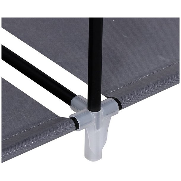 Kl�deskab med stofsider - gr� garderobeskab og t�jskab - 175 cm