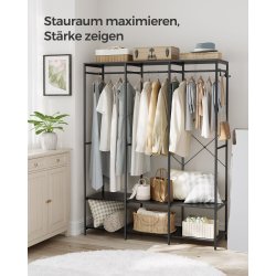 �ben garderobe - �ben t�jstativ - kl�deskab - sort 40x141x180