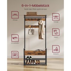 Garderobestativ - stort tjstativ til entre - rustik brun