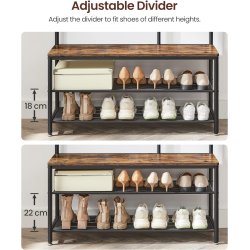 Garderobestativ til entre med bnk - tjstativ - rustik brun