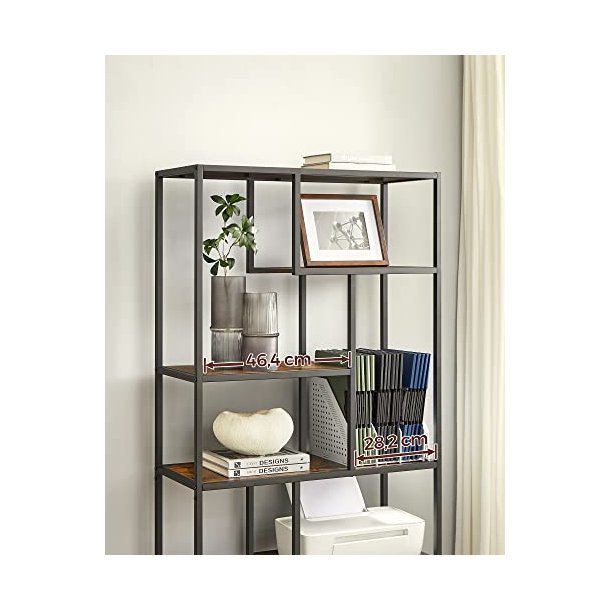 Bogreol med 6 hylder - gulvreol - rustik brun 30 x 80 x 180