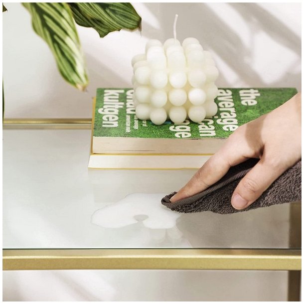 Badev�relsesreol med h�rdet glas og gyldent stel 40x30x95