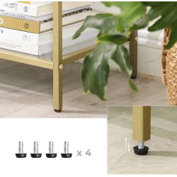 Badev�relsesreol med h�rdet glas og gyldent stel 40x30x95