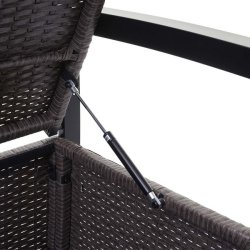 Haveb�nk og hyndeboks - gr�meleret polyrattan med creme hynde