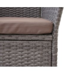 Polyrattan havebnk med bord - gr 2 personers havesofa 132 cm